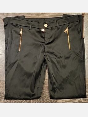 ❤️ FRANKIE MORELLO MILAN STRETCH SATIN ZIP HEM SKINNY PANTS / TROUSERS, 8 (29)
